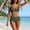 aa01_Green, variant on Women's Two Piece Solid Color Swimsuits with Built - in Bra Pads, Wire - free and Loose Drawstring Beachwear Swimwear Set