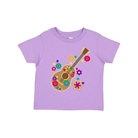 Inktastic Acoustic Guitar with Colorful Flowers Boys or Girls Toddler T-Shirt