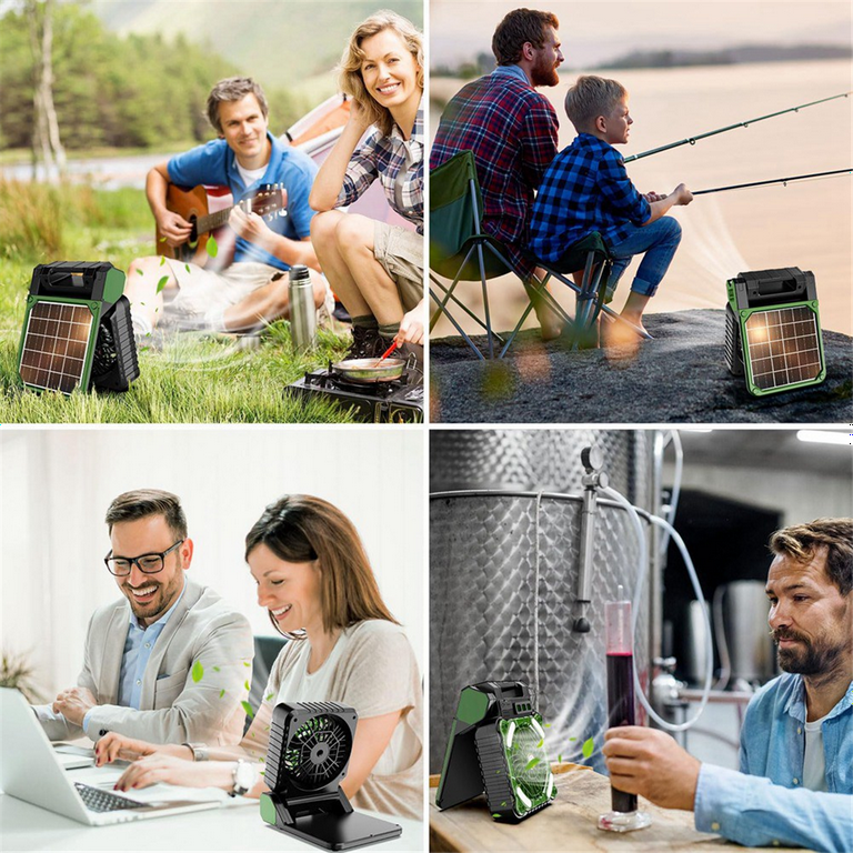 Camping Fan Rechargeable Battery Solar Fan For Outside