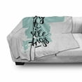 thumbnail image 3 of Enjoy the Little Things Soft Flannel Fleece Blanket, Inscription with Brush Strokes Background in Pale Shades, Cozy Plush for Indoor and Outdoor Use, 50" x 60", Pale Blue and Black, by Ambesonne, 3 of 6