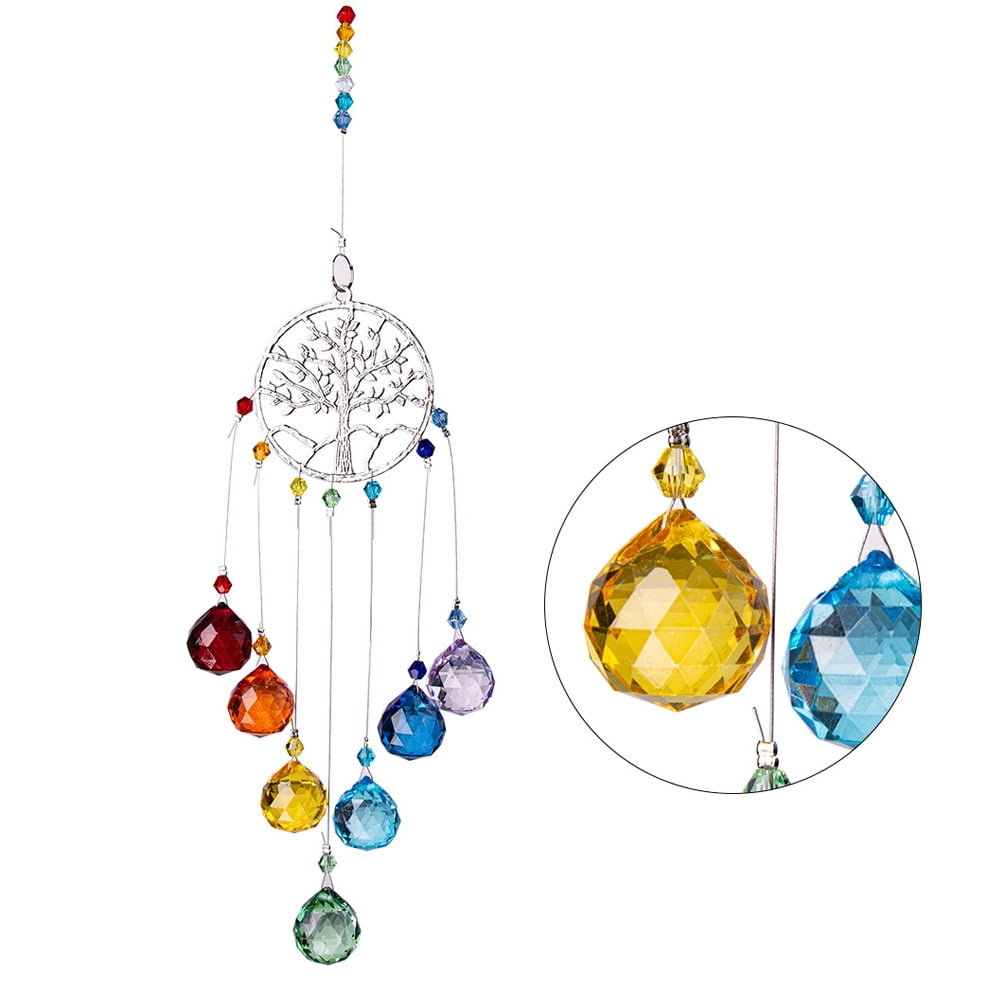 olorful Crystal Chandelier Crystals Hanging Lamp Prisms Sun Catcher Acces 