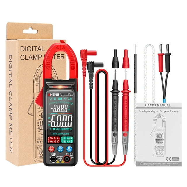 ANENG ST212 Abrazadera Multímetro Multímetro Pantalla digital Probador LCD Resistencia de corriente Capacitancia Continuidad Detector Meter Ampery Red tholdsy TO005741-01B