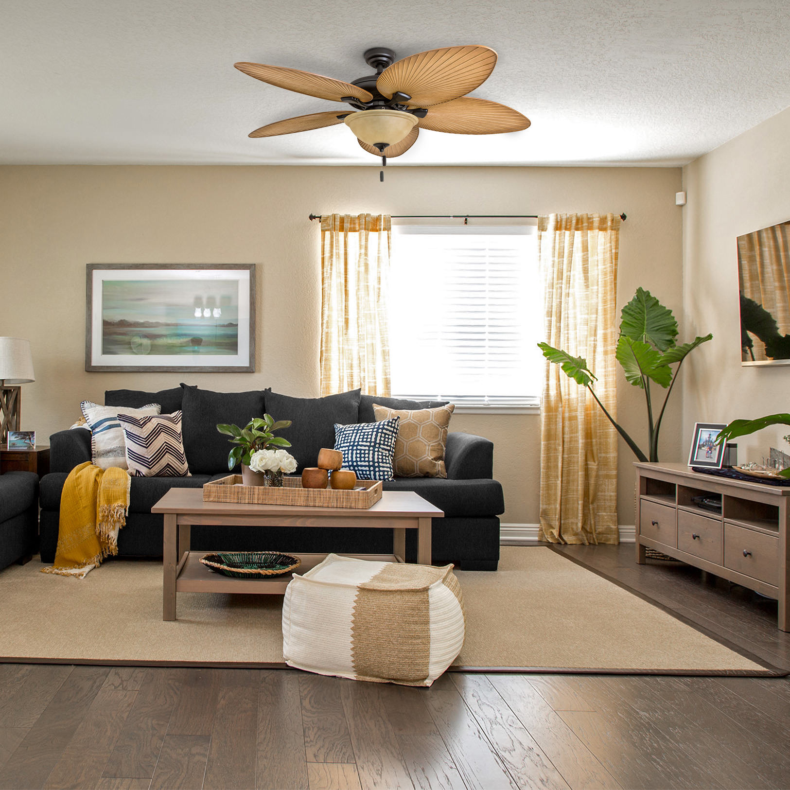 Honeywell Palm Valley 52″ Bronze Outdoor Ceiling Fan with Lights Sansujyuku sansujyuku.com