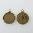 thumbnail image 2 of U8MO Antique Bronze Flat Round Tray Pendant Cabochon Blank Bezel Settings Nickel Free-Clock,25mm ,10pcs, 2 of 2