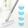 thumbnail image 5 of yulier Floor Scrub Brush with 35.4 Inch Long Handle, Stiff Bristle Floor Scrubber for Cleaning Shower Bathroom Kitchen Wall Tile, Household Floor Cleaning Brush, Pink, 5 of 6
