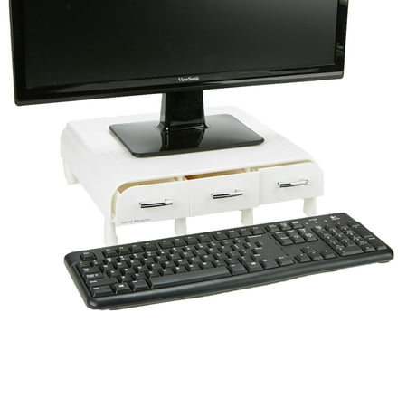 Mind Reader PC, Laptop, IMAC Monitor Stand and Desk Organizer, White
