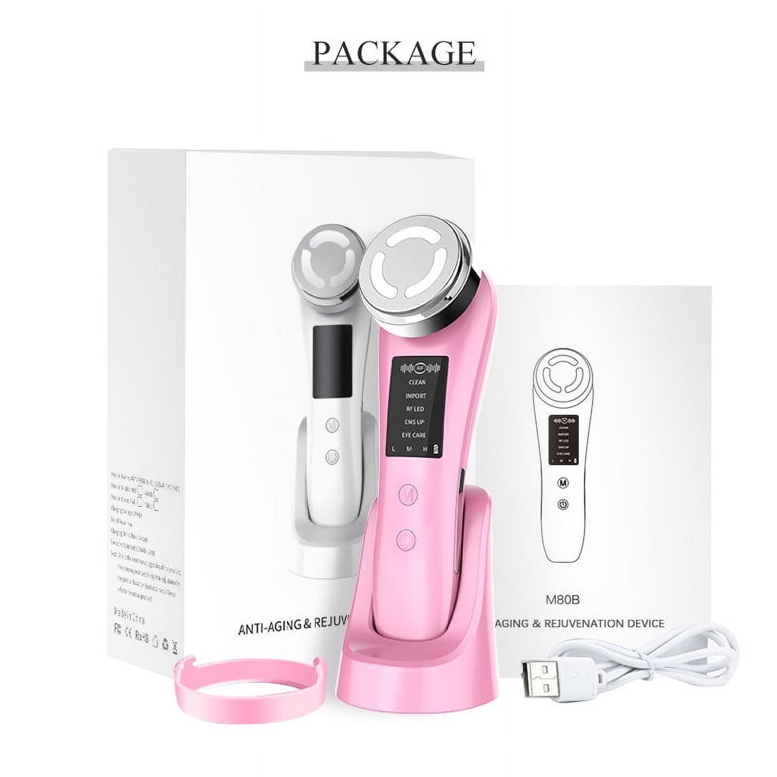 Advanced Facial Massager with Red and Blue Light Therapy for Skin Rejuvenation and Cleansing