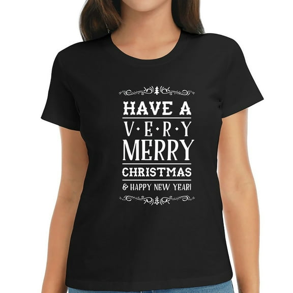 Womens Merry Christmas Gift the Queen of Casual with a Funny Vintage T-Shirt Black Small