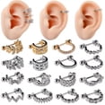 thumbnail image 2 of GKNET Steel Barbell Earrings Zircon Ear Stud Ear Tragus Cartilage Helix Lobe Piercing/-1, 2 of 9