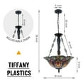 thumbnail image 5 of AFANQI 18 inch Tiffany Style Chandelier, 3 Light Stained Glass Dining Room Hanging Chandelier, 5 of 8