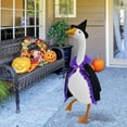 thumbnail image 2 of Halloween Goose Outfit for Lawn Decor, Elf Witch Costume Set - Cloak and Hat, Garden Porch Decor for Cement or Plastic Goose, 2 of 7