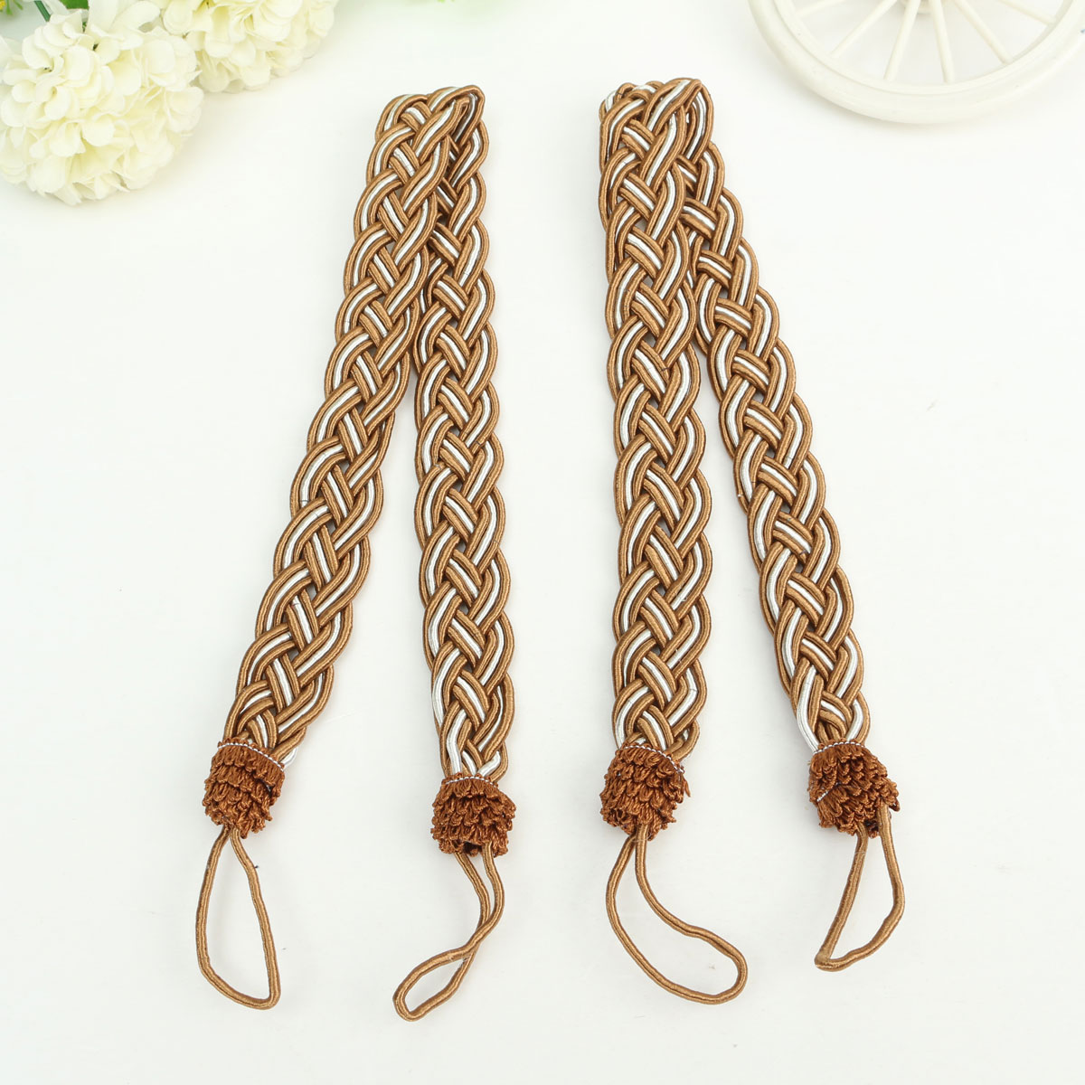 2Pcs Vintage Knitted Rope Window Curtain Tiebacks Fringe Tie Backs Home Decor Walmart Canada