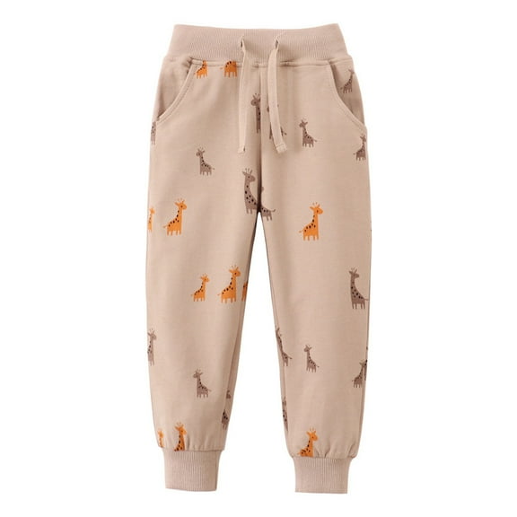 Hiijoy Toddler Boys Sweatpants Giraffe Print Drawstring Jogger Pants Kids Casual Sport Trousers