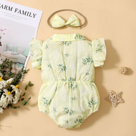 

Vedolay Unitard Bodysuit For Girl Toddler Kids Little Girls Off Shoulder Bodysuits Rompers Spring Summer Ruffle Overalls Beach Outfits Yellow 12-18 Months