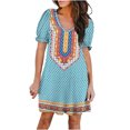 thumbnail image 2 of HERESOM Plus Size Summer Dress for Women Casual Summer Gradient Print Short Sleeve Dress With Pocket Beach Dresses, 2 of 7