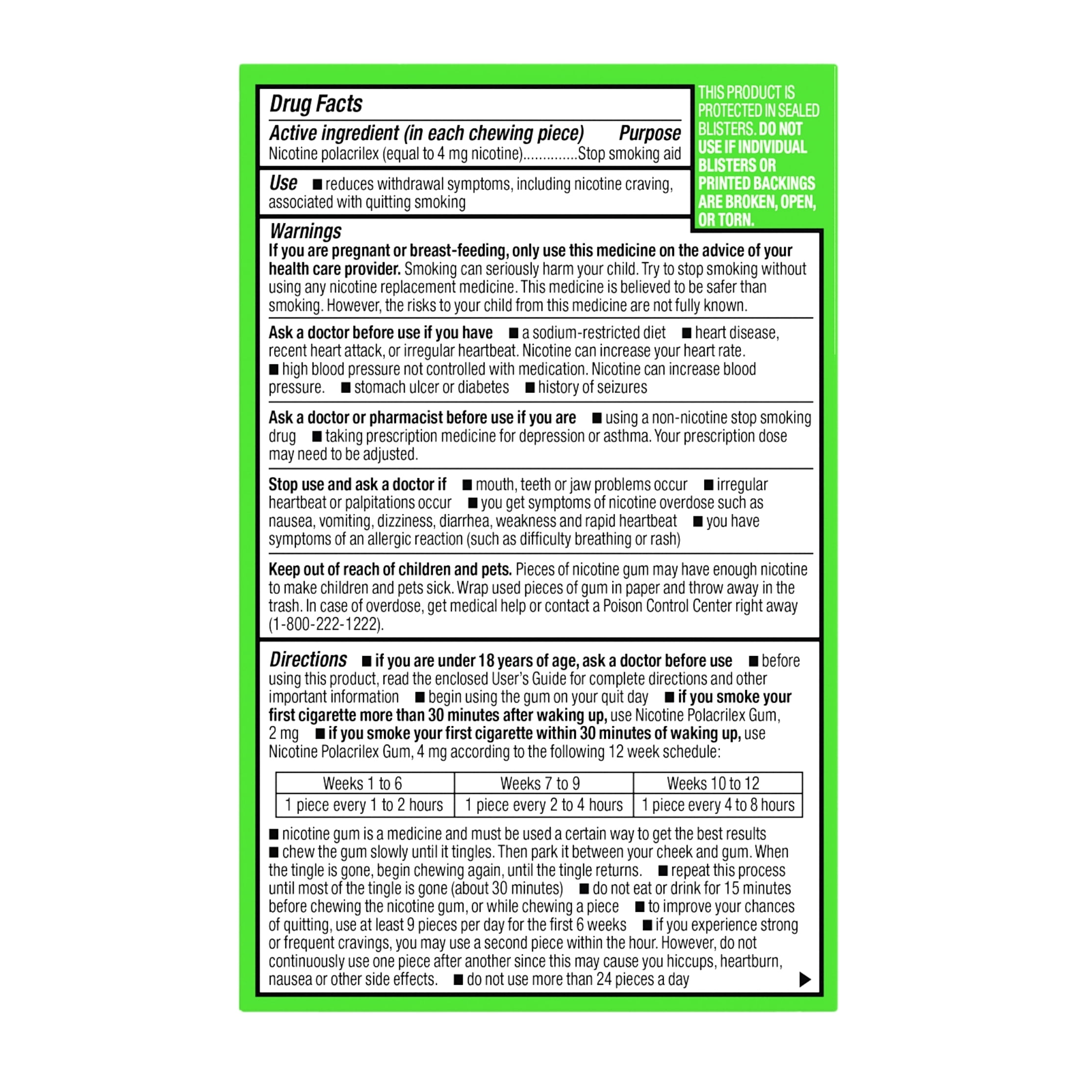 (3 pack) Blip Nicotine Gum, 4 mg, Mint Freeze, 20 Count