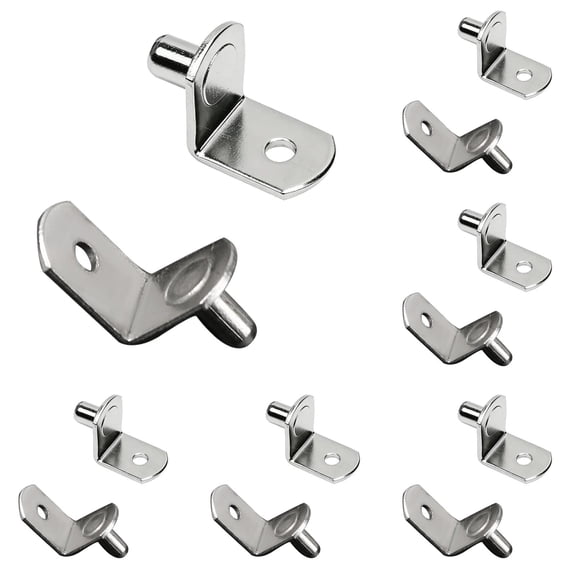 Shelf Pins 16 PCS 1/4 Inch L-Shaped Shelf Support Pegs, Heavy Duty Cabinet Shelf Pegs Metal Shelf Brackets for Bookshelf Kitchen Cabinet Cupboard Adjustable Shelves