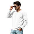 thumbnail image 4 of T Shirts for Man V Neck Long Sleeve Casual Basic Pullover Tee Soft Breathable Fabric V Neckline Regular Fit Tops, 4 of 7