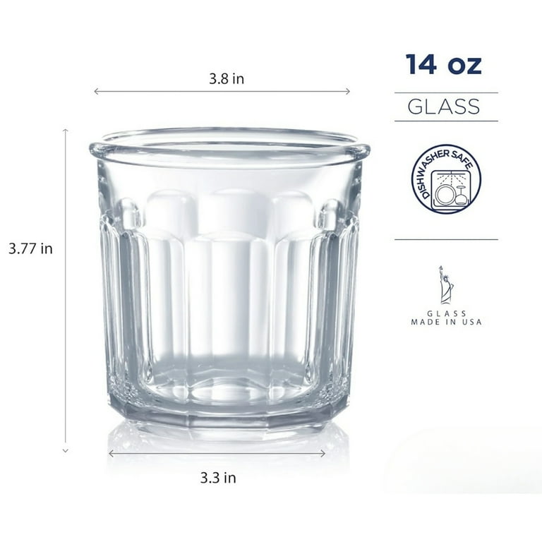 その他 The Working glass Necessia 14 oz Thick Drinking Glasses, Durable Drinkware Set of 4