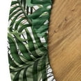 thumbnail image 5 of Ambesonne Tropical Fitted Round Tablecloth, Hawaii Exotic Palm Leaves, 36"- 40" Diameter, Army Green Emerald and White, 5 of 5