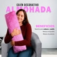 thumbnail image 2 of Almohada Cojín Abrazable Pelo Largo Suave Decorativo Colores Coral, 2 of 6