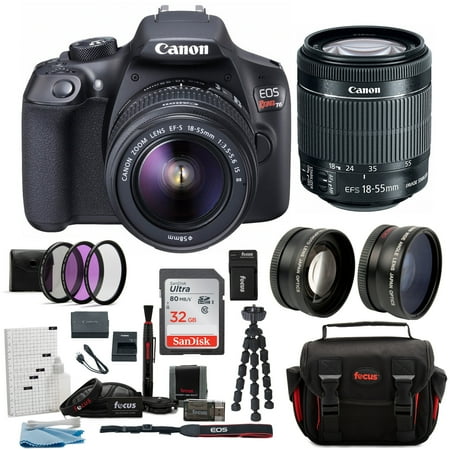 canon t6 eos rebel dslr camera with ef-s 18-55mm is ii lens deluxe bundle