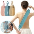 thumbnail image 2 of Exfoliating Back Scrubber with Handles, 36.2 Inch Double-Sided Back Exfoliator Body Scrub Towel, Exfoliating Washcloth Bath Tool for Use in Shower, Back Washer to Deep Clean Skin(Pink), 2 of 2