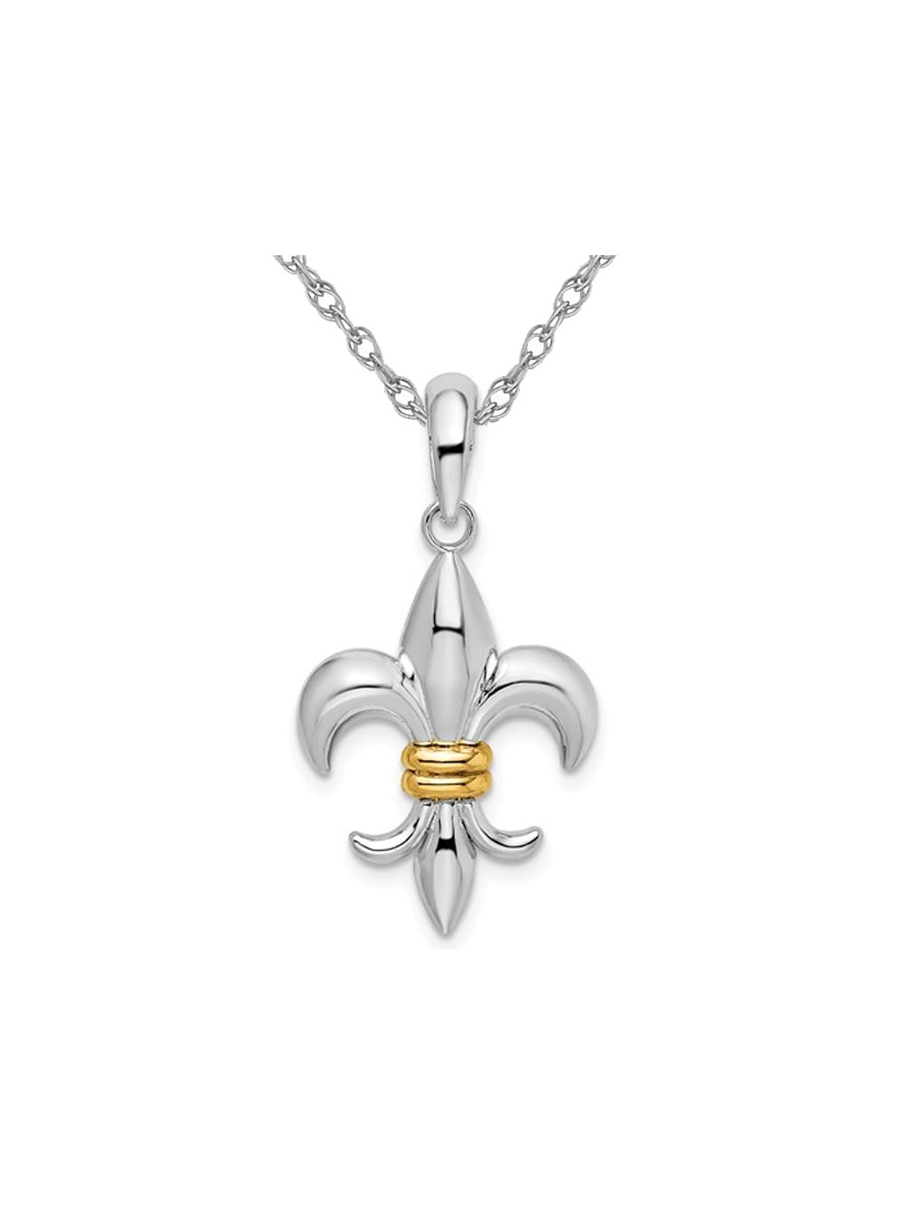 fleur de lis living patio furniture on Gem And Harmony Fleur De Lis Pendant Necklace In Sterling Silver With Chain Walmart Com Walmart Com