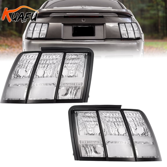WaiRitoday Pair Compatible with Ford Mustang 99-04 Tail Lights Rear Brake Lamps Left&Right Side