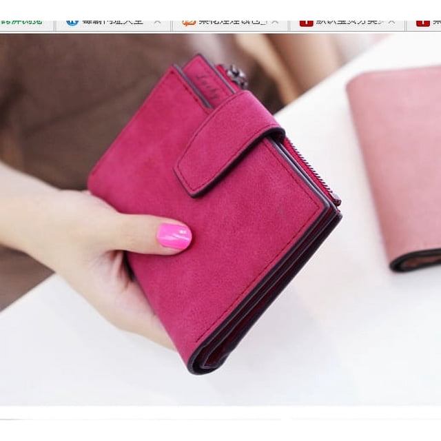 Cartera de estudiante con hebilla vintage, con múltiples tarjetas, cierre de cremallera, monedero corto para mujer