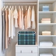 thumbnail image 6 of 16.5x12.6x11.8in Foldable Flip-Top Storage Bin, Dustproof Magic Tape Closure, Ideal for Home & Toy Organization，Green Tartan Pattern, 6 of 7