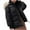 Black, variant on TFEOQRY Women's Cotton Padded Coats Solid Color Cotton Jacket with Pockets Long Sleeves Zippered Top Black