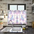 thumbnail image 4 of Yayeee Kitchen Curtains Tier Pair Light Filtering 27"x24" Rod Pocket Short Cafe Window Panel, Pink Skates, 4 of 7