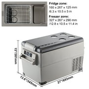 VEVOR Portable Refrigerator 37 Quart(35 Liter),12 Volt Refrigerator App Control(-4℉~68℉), Car Refrigerator Dual Zone with 12/24v DC & 110-240v AC for Camping, Travel, Fishing, Outdoor or Home Use