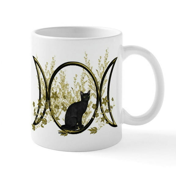 CafePress - Triple Moon Art Series Cat Mug - 11 oz Ceramic Mug - Novelty Coffee Tea Cup