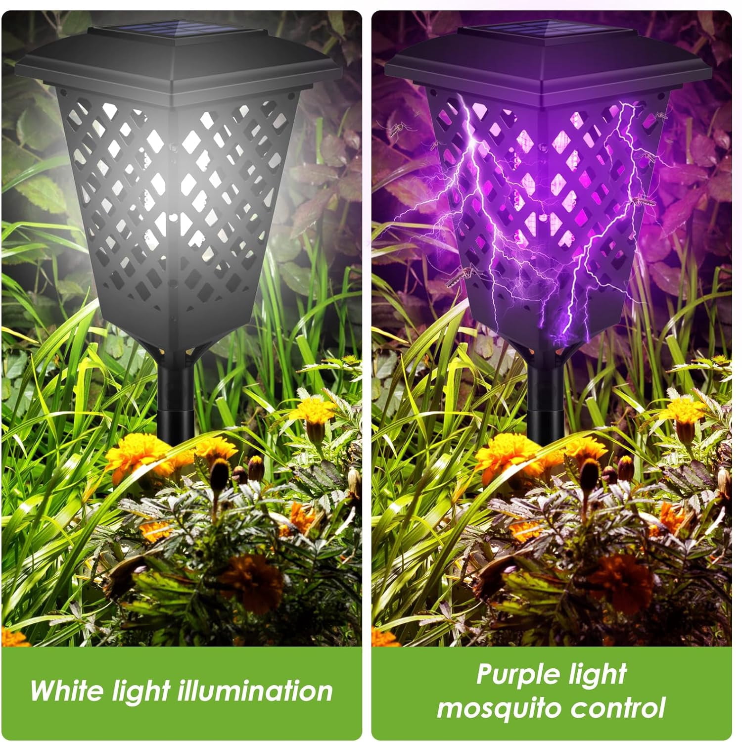 Jahy2Tech Outdoor Mosquito Exterminator & Illumination Waterproof Bug Zapper, 2 Count