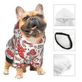 thumbnail image 3 of Goofa Amanita Red Mushroom Pattern Small Dog Sweater Hoodies Pet Grey Hooded Soft Fleece Sweatshirts with Pocket Fall Winter Puppy Cat Sweaters Warm Clothes-X-Small, 3 of 8