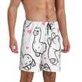 thumbnail image 2 of Wukai Alpacas and Hearts Men’s Short Pajama Pants With Pockets Soft Sleep Pj Shorts for Men-Large, 2 of 6