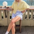 thumbnail image 6 of QASIEATN Sweatshirt for Graceful Ladies Fashion, Lightweight Cardigan Short Sleeve Button Down Summer Cardigan, Womens Fall Tops, 6 of 9