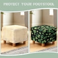 thumbnail image 6 of SCRAWLGOD St. Patrick's Day Shamrock Heart Print Green Black Ottoman Cover Stretch Ottoman Slipcover Square, Polyester and Spandex Fabric for Square Ottomans, Universal Footstool Protector, 6 of 7