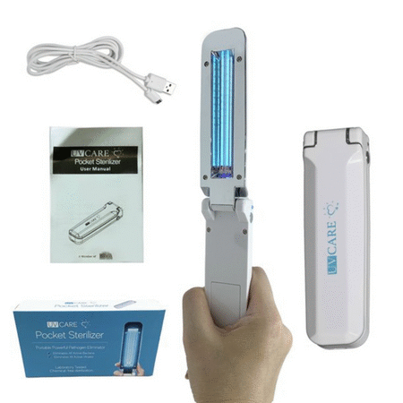 UV Care Light Sanitizer Wand - Portable UV Sanitizer for Home, Hotel, Phone - Handheld Ultraviolet Light Sanitizer - UVC Wand for Sanitizing - White