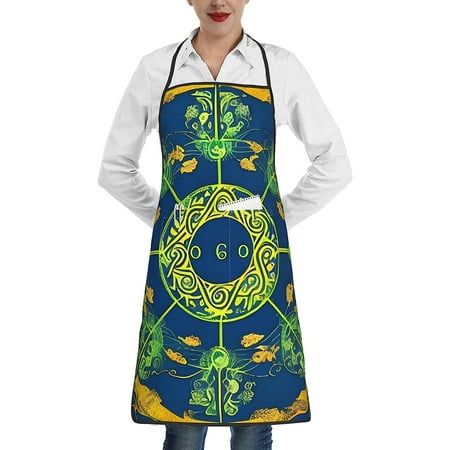 

Yang Totem Stain Resistant Apron Unisex Apron 1 Pocket In The Middle Suitable For Kitchen Cooking Waitress Chef Grill Apron.