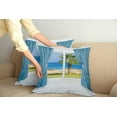 thumbnail image 2 of Ambesonne Colorful Throw Pillow Cover 2 Pack, Shore Palm Tree Island, 20", Blue Green, 2 of 7
