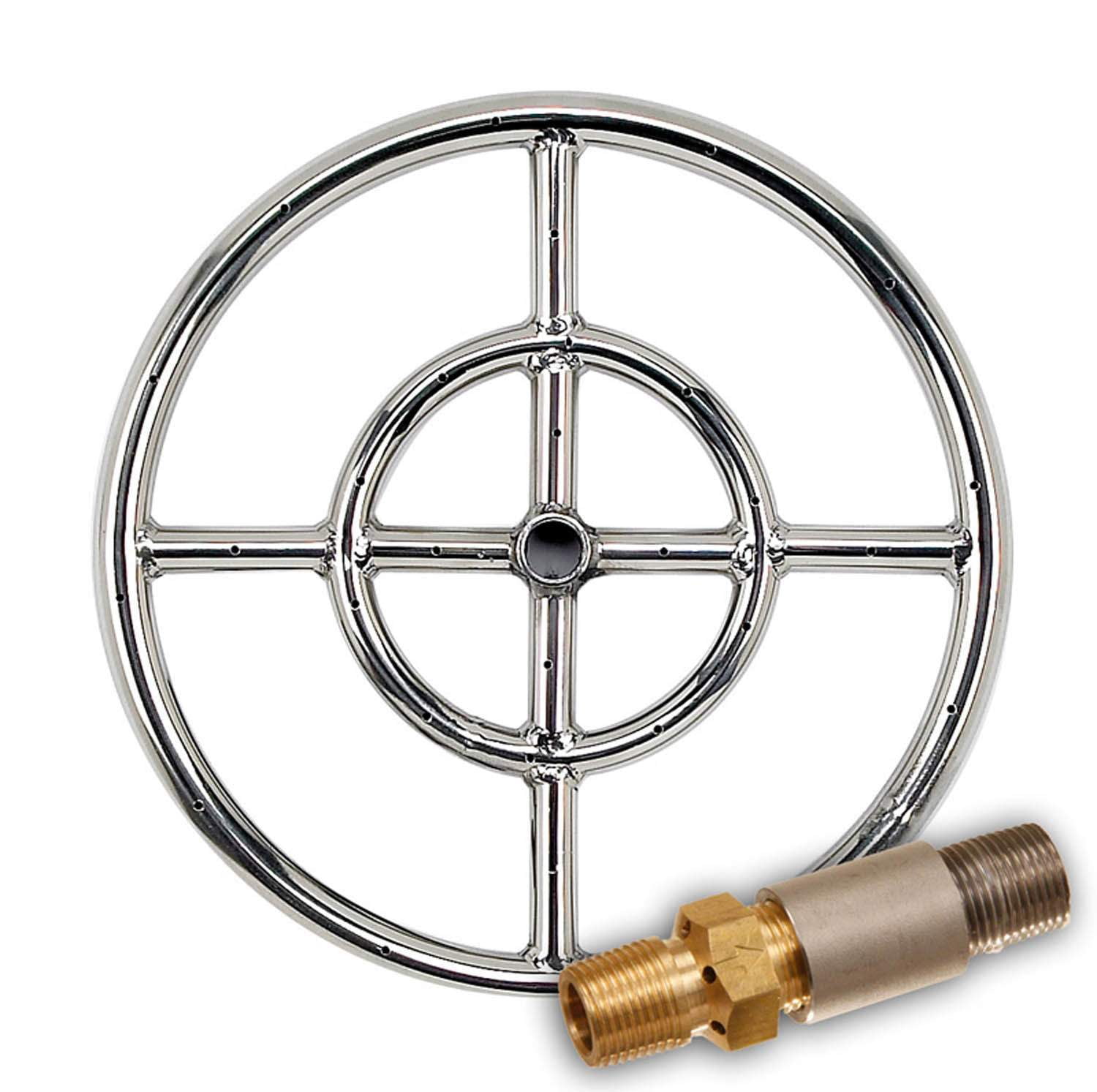 American Fireglass Round Stainless, Stainless Steel Fire Pit Burner