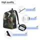 thumbnail image 3 of Disketp Forest Stone-Colored Dragon print Canvas Backpack Lightweight Travel Daypack Student Rucksack Laptop Backpack-, 3 of 5