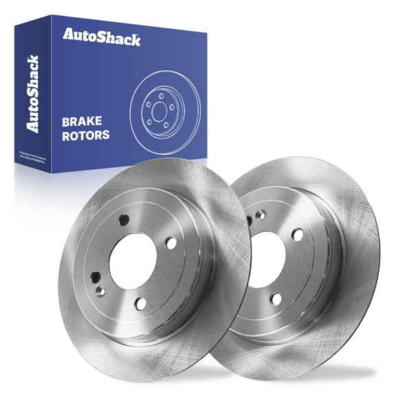 AutoShack Rear Solid Brake Rotors 2-PC Set Replacement for 2012-2022 Hyundai Accent 2012-2023 Kia Rio 2013-2014 Dodge Attitude 10.31" (262 mm)