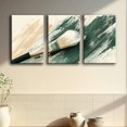 thumbnail image 2 of Wall Décor, 3pcs Abstract Brushstroke Canvas Triptych - Frameless Wall Art with Vibrant Green, Beige and Brown Tones for Modern Home Office or Coffee Shop Decor. Ready to Hang Indoor & Outdoor 2D Pa, 2 of 4
