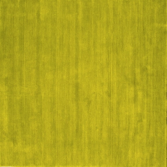 Ahgly Company Machine Washable Indoor Square Abstract Yellow Contemporary Area Rugs, 7' Square
