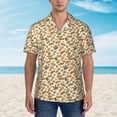thumbnail image 2 of Pofeuu Set With Peanut Print Hawaiian Shirt for Men Sleeves Casual Button Down Summer Beach Dress Shirts T-Shirts,Large, 2 of 7