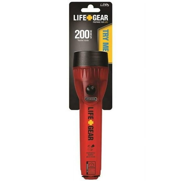 LIFE GEAR LG124 Flashlight  LED Lamp  Alkaline Battery  Red